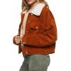 Forever 21 Womens Cotton Faux Shearling Jacket(Ginger)