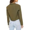 Forever 21 Womens Double-Breasted Cropped Blazer(Cypress)