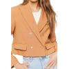 Forever 21 Womens Double-Breasted Cropped Blazer(Natural)