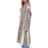 Forever 21 Women’s Snakeskin Print Satin Kimono(Cream)