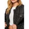 Forever 21 womens Cropped Bomber Jacket(Black)