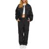 Forever 21 womens Cropped Bomber Jacket(Black)