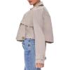 Forever 21 womens Cropped Double-breasted Twill Jacket(Khaki)