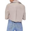 Forever 21 womens Cropped Double-breasted Twill Jacket(Khaki)
