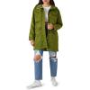 Forever 21 womens Drawstring Longline Trench Coat(Olive)