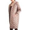 Forever 21 womens Quilted Hooded Longline Jacket(Mocha)