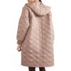 Forever 21 womens Quilted Hooded Longline Jacket(Mocha)