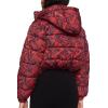 Forever 21 womens Snake Print Hooded Puffer Jacket(Red)