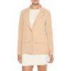 Forever 21 Womens Boxy Notched Lapel Blazer(Tan)