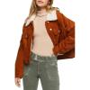 Forever 21 Womens Cotton Faux Shearling Jacket(Ginger)