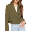 Forever 21 Womens Double-Breasted Cropped Blazer(Cypress)