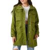 Forever 21 womens Drawstring Longline Trench Coat(Olive)