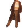 Forever 21 womens Plush Drop-sleeve Coat(Camel)