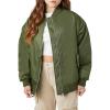 Forever 21 womens Zip-up Bomber Jacket(Olive)