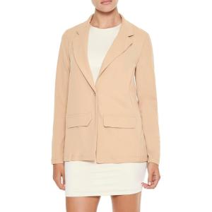 Forever 21 Womens Boxy Notched Lapel Blazer(Tan)