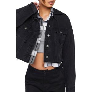 Forever 21 Women’s Denim Trucker(Black)