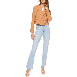 Forever 21 Womens Double-Breasted Cropped Blazer(Natural)