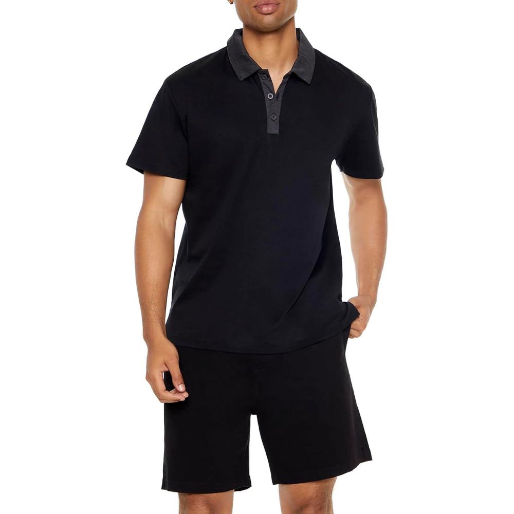 image:imageForever 21 Mens Supima Blend Polo ShirtBlack