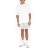 Forever 21 Mens Cotton Crew High-Low Hem Tee(White)