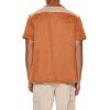 Forever 21 Men’s Faux Suede Colorblock Button-Front Shirt(Deep Taupe)