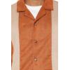 Forever 21 Men’s Faux Suede Colorblock Button-Front Shirt(Deep Taupe)