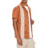 Forever 21 Men’s Faux Suede Colorblock Button-Front Shirt(Deep Taupe)