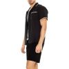 Forever 21 Men’s Geo-Trim Short-Sleeve Shirt(Black)