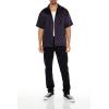 Forever 21 Men’s Satin Chain-Stitched Embroidered Shirt(Black)