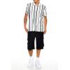 Forever 21 Mens Striped Polo Shirt(White)
