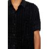 Forever 21 Mens Textured Button-Front Shirt(Black)