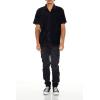 Forever 21 Mens Textured Button-Front Shirt(Black)