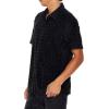 Forever 21 Mens Textured Button-Front Shirt(Black)