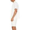 Forever 21 Men’s Textured Cuban Collar Shirt(Cream)