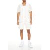Forever 21 Men’s Textured Cuban Collar Shirt(Cream)