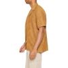 Forever 21 Men’s Textured Cuban Collar Shirt(Light Brown)