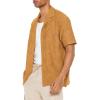 Forever 21 Men’s Textured Cuban Collar Shirt(Light Brown)