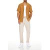Forever 21 Men’s Textured Cuban Collar Shirt(Light Brown)