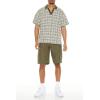Forever 21 Mens Textured Geo V-Neck Polo Shirt(Olive)