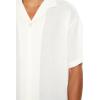 Forever 21 Men’s Textured Rayon Cuban Collar Shirt(Cream)