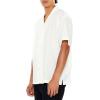 Forever 21 Men’s Textured Rayon Cuban Collar Shirt(Cream)