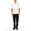 Forever 21 Men’s Textured Rayon Cuban Collar Shirt(Cream)