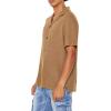 Forever 21 Mens Textured Short-Sleeve Shirt(Deep Taupe)
