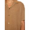 Forever 21 Mens Textured Short-Sleeve Shirt(Deep Taupe)