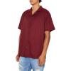 Forever 21 Mens Textured Short-Sleeve Shirt(Sangria)