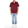 Forever 21 Mens Textured Short-Sleeve Shirt(Sangria)