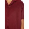 Forever 21 Mens Textured Short-Sleeve Shirt(Sangria)