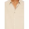 Forever 21 Mens Textured Short-Sleeve Shirt(Taupe)