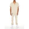 Forever 21 Mens Textured Short-Sleeve Shirt(Taupe)