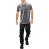 Forever 21 Mens Velour Curved-Hem Tee(Grey)