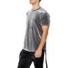 Forever 21 Mens Velour Curved-Hem Tee(Grey)